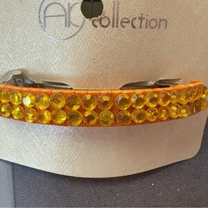 Swarovski Yellow-Gold Crystal Hair Clasp- New silver metal clasp